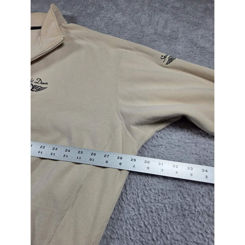 Straight Down Quarter‎ Zip XXL Cream Mens Golf Tips Magazine Ribbed Pullover